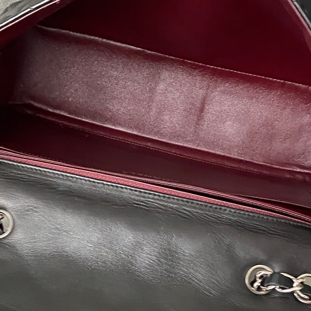 Chanel Black Jumbo Flap Lambskin Leather Silver Hardware Bag Full Set New in Box - Picture 15 of 16